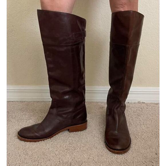Coach Joele Q496 Leather Riding Boots Brown Womens Size 9.5B - Picture 1 of 15